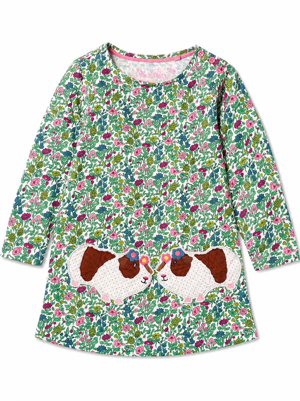 Mini Boden Floral Hamster Appliqué Tunic